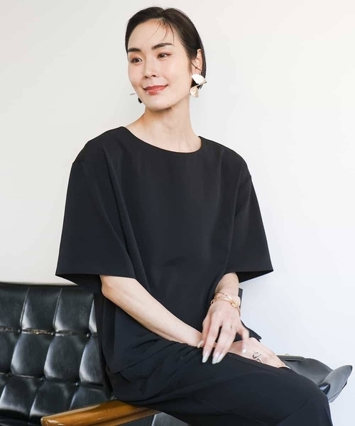 MICHEL  / ミッシェルクラン [接触冷感/UVカット]クルーネック Tブラウス(セットアップ対応) セール】[接触冷感/UVカット]クルーネック Tブラウス