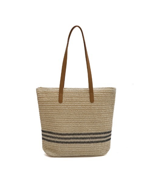 Re:EDIT（リエディ）の「ペーパーラインデザイントートバッグ（かごバッグ・レディース・キャメル/ブラック・FREE）」の11枚目の写真