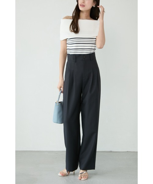 M.deux（エムドゥ）の「ワイドオフショルサマーニット（ニット/セーター・レディース・ブラック/グレイッシュベージュ/オフホワイト/その他1・MEDIUM）」の7枚目の写真