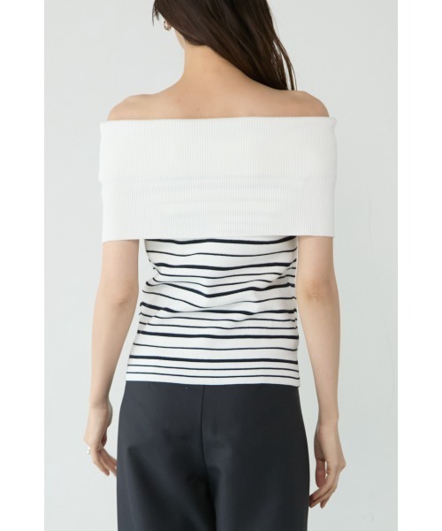 M.deux（エムドゥ）の「ワイドオフショルサマーニット（ニット/セーター・レディース・ブラック/グレイッシュベージュ/オフホワイト/その他1・MEDIUM）」の14枚目の写真