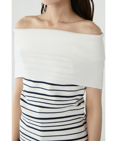 M.deux（エムドゥ）の「ワイドオフショルサマーニット（ニット/セーター・レディース・ブラック/グレイッシュベージュ/オフホワイト/その他1・MEDIUM）」の15枚目の写真