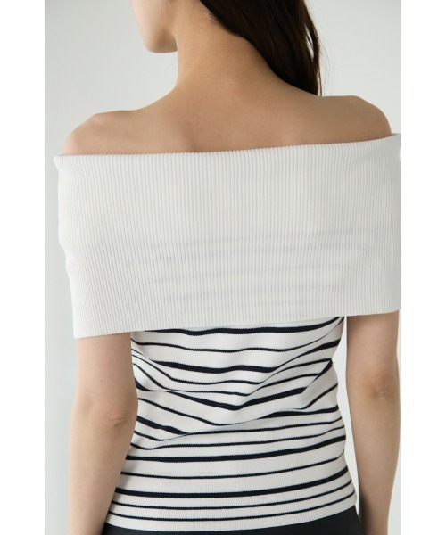 M.deux（エムドゥ）の「ワイドオフショルサマーニット（ニット/セーター・レディース・ブラック/グレイッシュベージュ/オフホワイト/その他1・MEDIUM）」の16枚目の写真