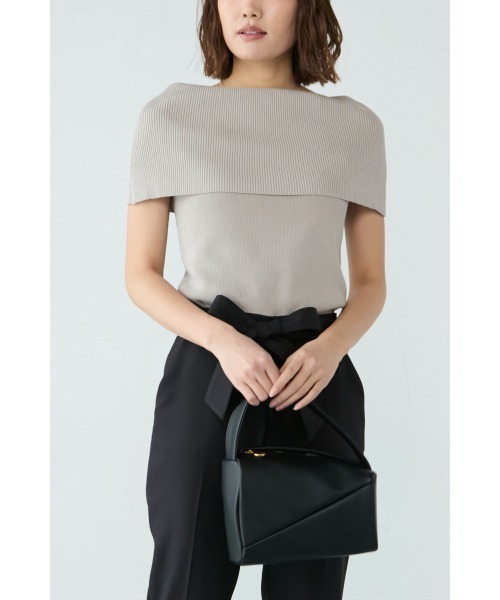 M.deux（エムドゥ）の「ワイドオフショルサマーニット（ニット/セーター・レディース・ブラック/グレイッシュベージュ/オフホワイト/その他1・MEDIUM）」の21枚目の写真