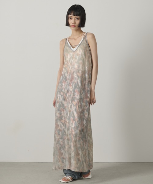 AIC.（エーアイシー）の「ラメプリントムラ染めロングワンピース（ワンピース・レディース・キナリ/ブルー・FREE）」の2枚目の写真