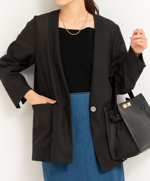 【美品】NOLLEYS ノーカラー　春 NOLLEY'S ジャケット ノーカラージャケット 「セットアップ対応