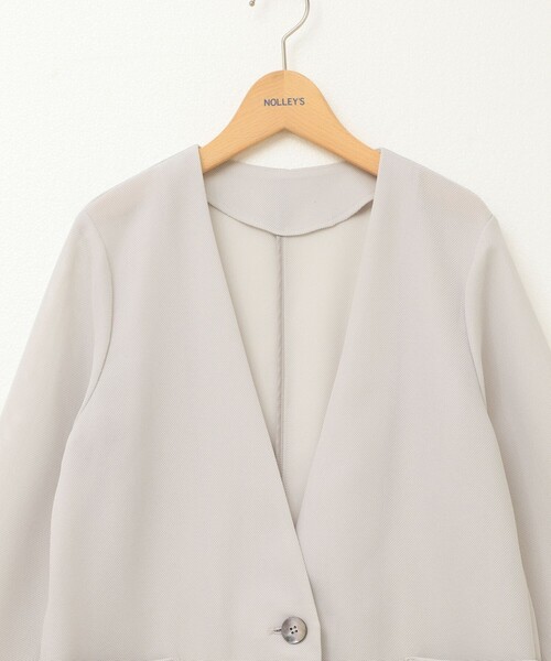 NOLLEY'S　ノーカラージャケット　アイボリー NOLLEY'S ジャケット ノーカラージャケット 「セットアップ対応