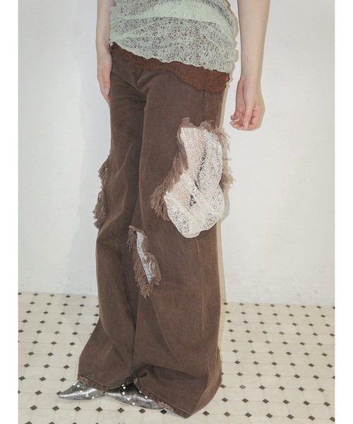 igi（イジ）の「HIDDEN LACE CLASH DENIM / レースクラッシュデニム