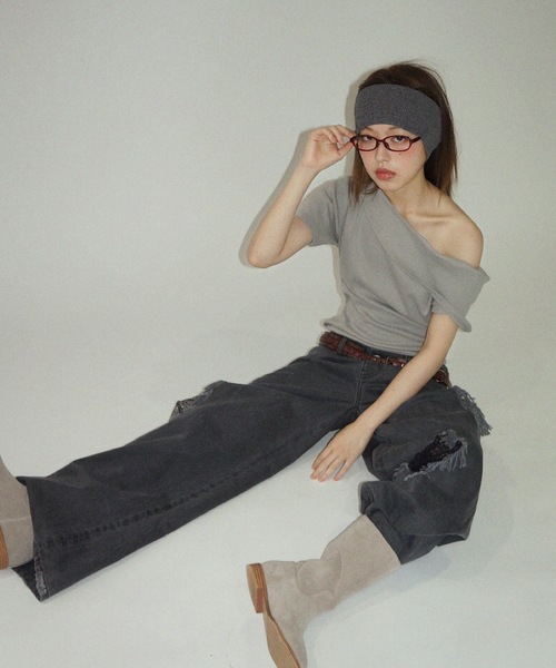 igi（イジ）の「HIDDEN LACE CLASH DENIM / レースクラッシュデニム