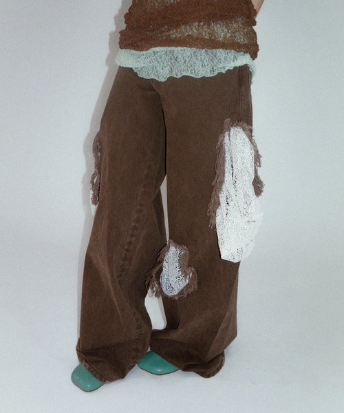 igi（イジ）の「HIDDEN LACE CLASH DENIM / レースクラッシュデニム