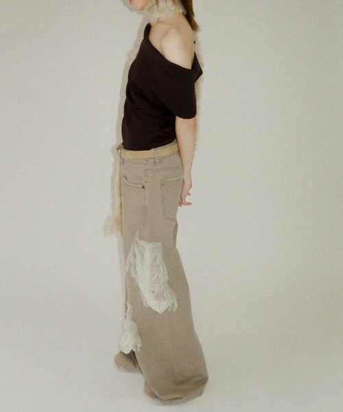 igi（イジ）の「HIDDEN LACE CLASH DENIM / レースクラッシュデニム