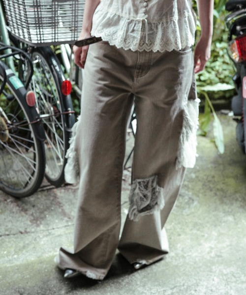 HIDDEN LACE CLASH DENIM / レースクラッシュデニム（デニム