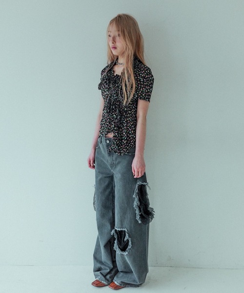 igi イジ　LACE CLASH DENIM レースクラッシュデニムパンツ HIDDEN LACE CLASH DENIM / レースクラッシュデニム（デニムパンツ