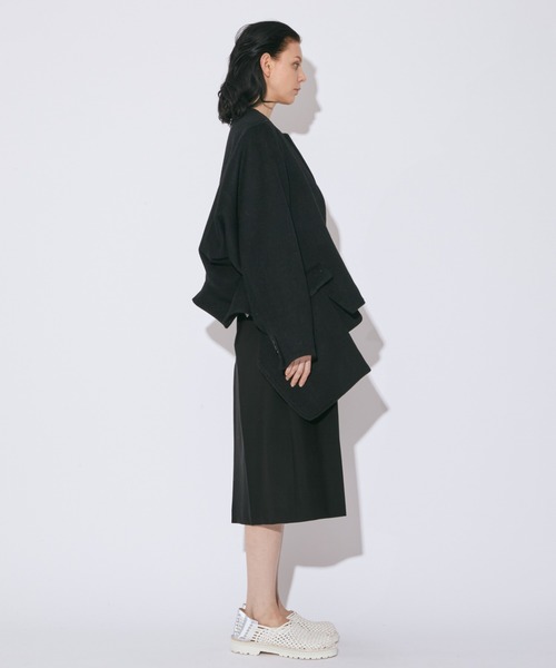 beautiful people(ビューティフルピープル)の「double-end lightpile double cloth JKcoat(その他アウター・レディース・ブラック/ブルーグレー・36/38/40)」の8枚目の写真