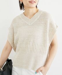 le.coeur blanc（ルクールブラン）の「柄編みミックスデザインニットベスト（ベスト・レディース）」