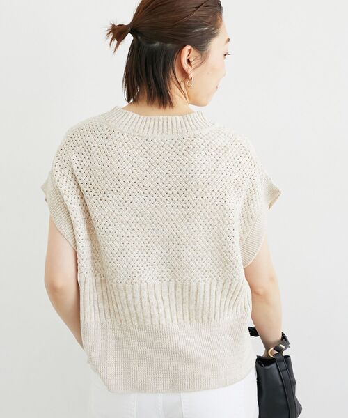 le.coeur blanc（ルクールブラン）の「柄編みミックスデザインニットベスト（ベスト・レディース・ブラック系その他/ベージュ系その他2・38）」の22枚目の写真