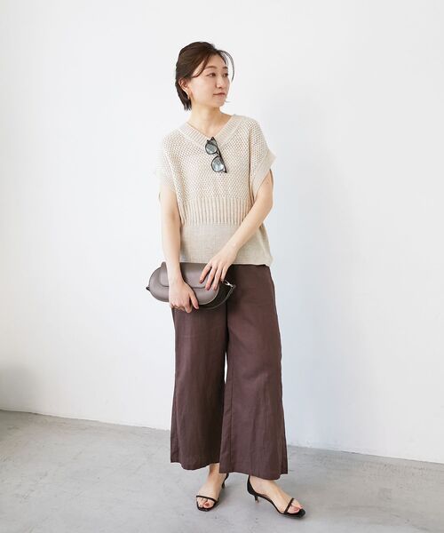 le.coeur blanc（ルクールブラン）の「柄編みミックスデザインニットベスト（ベスト・レディース・ブラック系その他/ベージュ系その他2・38）」の19枚目の写真