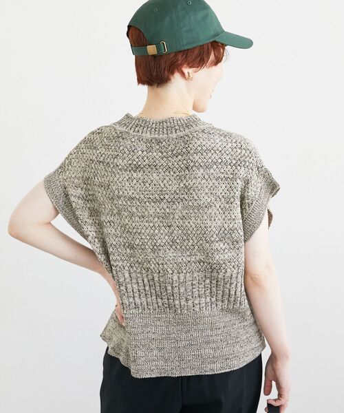 le.coeur blanc（ルクールブラン）の「柄編みミックスデザインニットベスト（ベスト・レディース・ブラック系その他/ベージュ系その他2・38）」の13枚目の写真