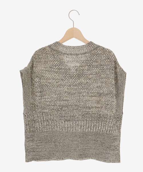 le.coeur blanc（ルクールブラン）の「柄編みミックスデザインニットベスト（ベスト・レディース・ブラック系その他/ベージュ系その他2・38）」の7枚目の写真