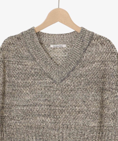 le.coeur blanc（ルクールブラン）の「柄編みミックスデザインニットベスト（ベスト・レディース・ブラック系その他/ベージュ系その他2・38）」の6枚目の写真