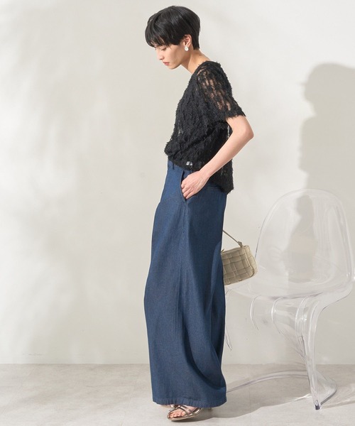 AMERICAN HOLIC(アメリカンホリック)の「チュールフリンジシアーTシャツ(Tシャツ/カットソー・レディース・アイボリー/ブラック/ライトブルー・M/L)」の20枚目の写真