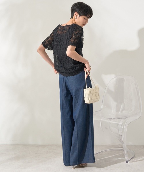 AMERICAN HOLIC(アメリカンホリック)の「チュールフリンジシアーTシャツ(Tシャツ/カットソー・レディース・アイボリー/ブラック/ライトブルー・M/L)」の21枚目の写真