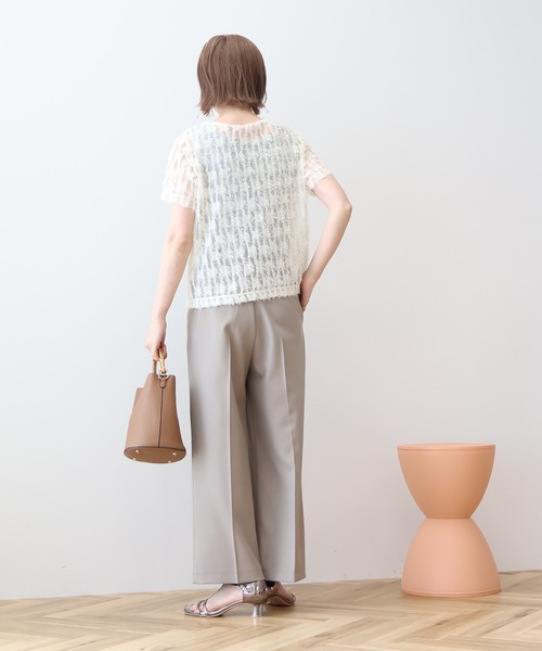 AMERICAN HOLIC(アメリカンホリック)の「チュールフリンジシアーTシャツ(Tシャツ/カットソー・レディース・アイボリー/ブラック/ライトブルー・M/L)」の7枚目の写真