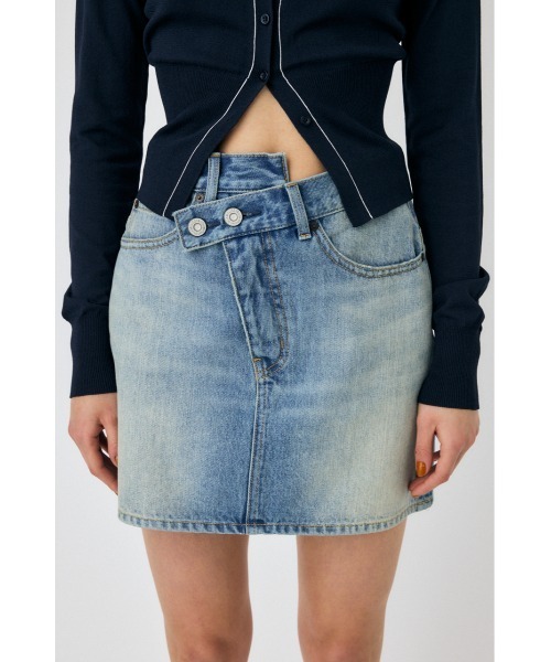 【関税込み】AGOLDE ブルー Criss Cross デニム ミニスカート CROSS WAIST ミニスカート（デニムスカート）｜MOUSSY（マウジー