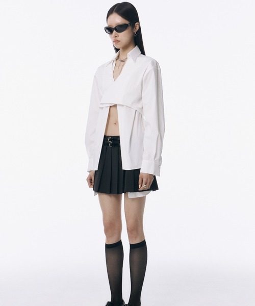 JOSE MOON(ジョゼムーン)の「2WAY SHIRT/ツーウェイシャツ(シャツ/ブラウス・レディース・ブルー/ホワイト・FREE)」の5枚目の写真