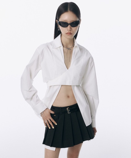JOSE MOON(ジョゼムーン)の「2WAY SHIRT/ツーウェイシャツ(シャツ/ブラウス・レディース・ブルー/ホワイト・FREE)」の6枚目の写真