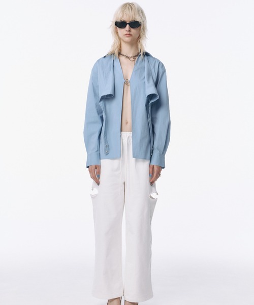 JOSE MOON(ジョゼムーン)の「2WAY SHIRT/ツーウェイシャツ(シャツ/ブラウス・レディース・ブルー/ホワイト・FREE)」の9枚目の写真