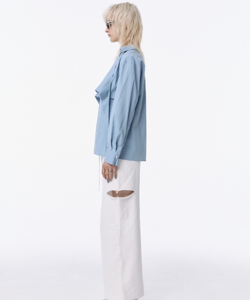 JOSE MOON(ジョゼムーン)の「2WAY SHIRT/ツーウェイシャツ(シャツ/ブラウス・レディース・ブルー/ホワイト・FREE)」の12枚目の写真