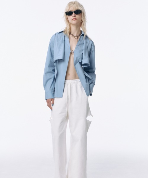 JOSE MOON(ジョゼムーン)の「2WAY SHIRT/ツーウェイシャツ(シャツ/ブラウス・レディース・ブルー/ホワイト・FREE)」の14枚目の写真