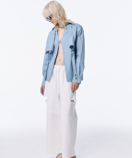 JOSE MOON(ジョゼムーン)の「2WAY SHIRT/ツーウェイシャツ(シャツ/ブラウス・レディース・ブルー/ホワイト・FREE)」の11枚目の写真