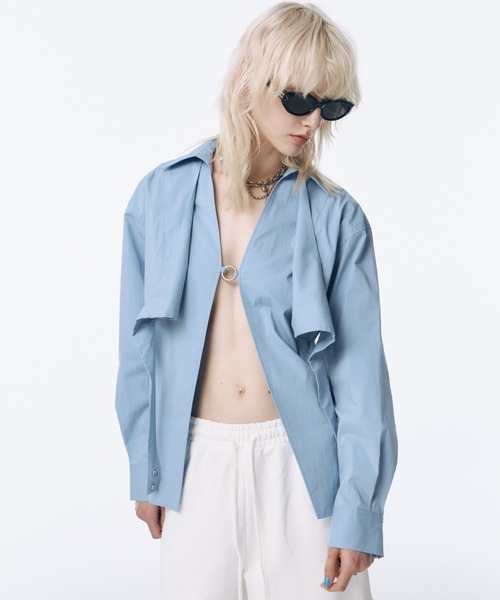 JOSE MOON(ジョゼムーン)の「2WAY SHIRT/ツーウェイシャツ(シャツ/ブラウス・レディース・ブルー/ホワイト・FREE)」の17枚目の写真