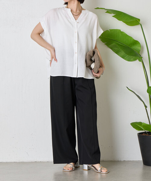 Jena espace merveilleux(ジェナ エスパスメルヴェイユ)の「【美ラクシャツ】リネンライク袖タックシャツ(シャツ/ブラウス・レディース・レッド/ネイビー/オフホワイト・FREE)」の5枚目の写真