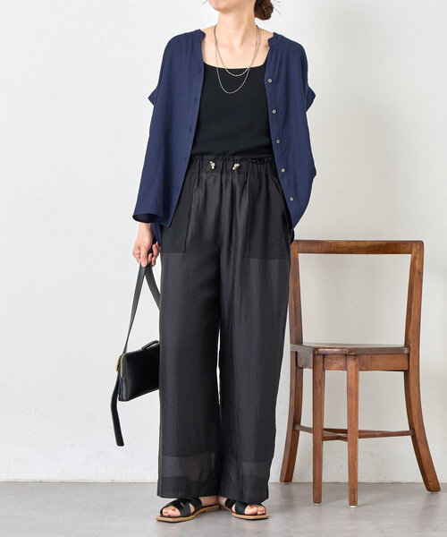 Jena espace merveilleux(ジェナ エスパスメルヴェイユ)の「【美ラクシャツ】リネンライク袖タックシャツ(シャツ/ブラウス・レディース・レッド/ネイビー/オフホワイト・FREE)」の12枚目の写真