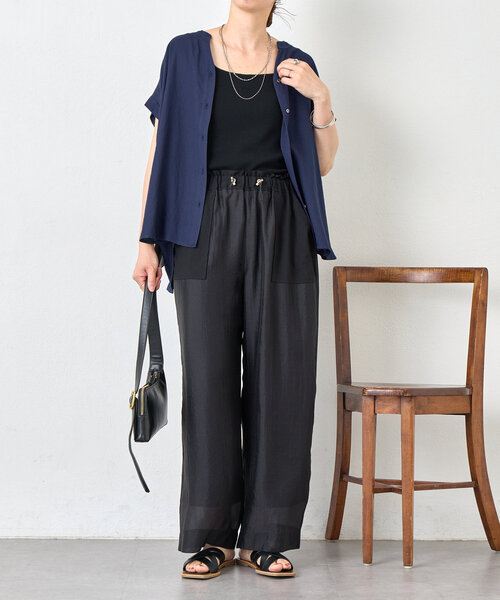 Jena espace merveilleux(ジェナ エスパスメルヴェイユ)の「【美ラクシャツ】リネンライク袖タックシャツ(シャツ/ブラウス・レディース・レッド/ネイビー/オフホワイト・FREE)」の15枚目の写真