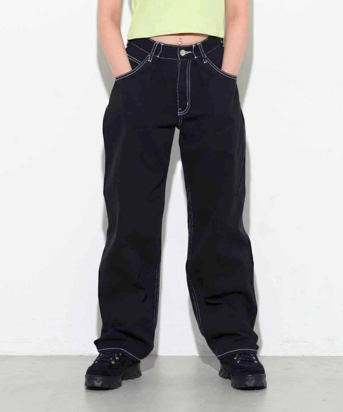 X-girl エックスガール ワイドカーゴパンツ ブラック WASHED 2WAY WIDE LEG CARGO PANTS（カーゴパンツ）｜X-girl