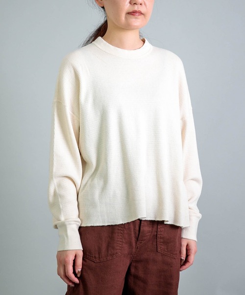 OMNIGOD（オムニゴッド）の「[OMNIGOD womens / オムニゴッド] サーマル ロングスリーブTシャツ（Tシャツ/カットソー・レディース・ブルー/アイボリー/ブラック・0）」の2枚目の写真