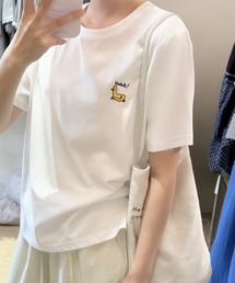 ワンポイントプリントTシャツ カットソー