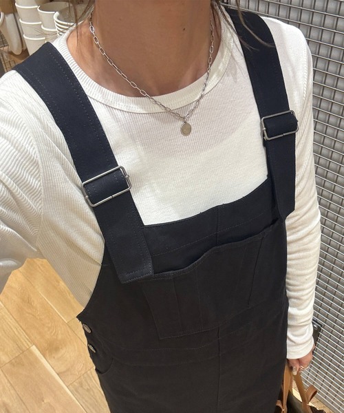 ISOOK（アイスー）の「コットンロングジャンパースカート（chiica original）/ ジャンスカ サロペットスカート ロングスカート ワンピース（ジャンパースカート・レディース・ベージュ/ブラック/ブラウン・FREE）」の8枚目の写真