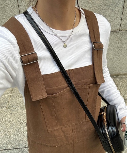 CHISHIRO チシロ　ジャンスカ（前後着着用可） コットンロングジャンパースカート（chiica original