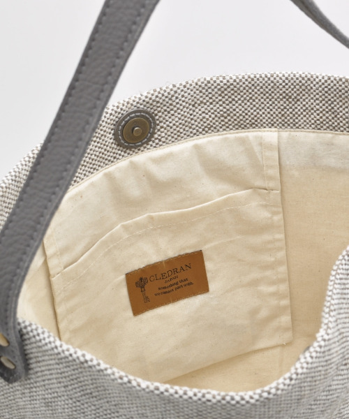 CLEDRAN（クレドラン）の「【麻ミックス】CL3760 HAND＆WORK C/J HALF SHOULDER（ショルダーバッグ・レディース・グレー系その他/ブラック系その他/ホワイト系その他・FREE）」の8枚目の写真