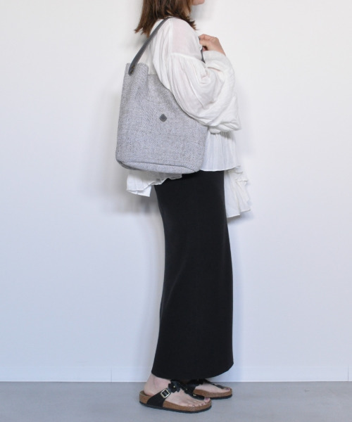 CLEDRAN（クレドラン）の「【麻ミックス】CL3760 HAND＆WORK C/J HALF SHOULDER（ショルダーバッグ・レディース・グレー系その他/ブラック系その他/ホワイト系その他・FREE）」の17枚目の写真