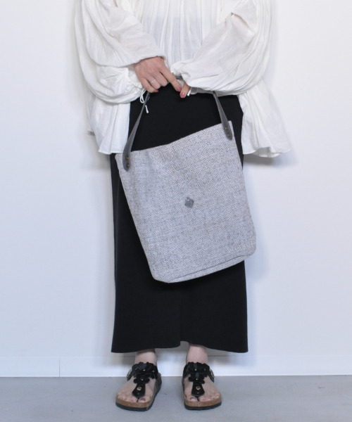 CLEDRAN（クレドラン）の「【麻ミックス】CL3760 HAND＆WORK C/J HALF SHOULDER（ショルダーバッグ・レディース・グレー系その他/ブラック系その他/ホワイト系その他・FREE）」の18枚目の写真