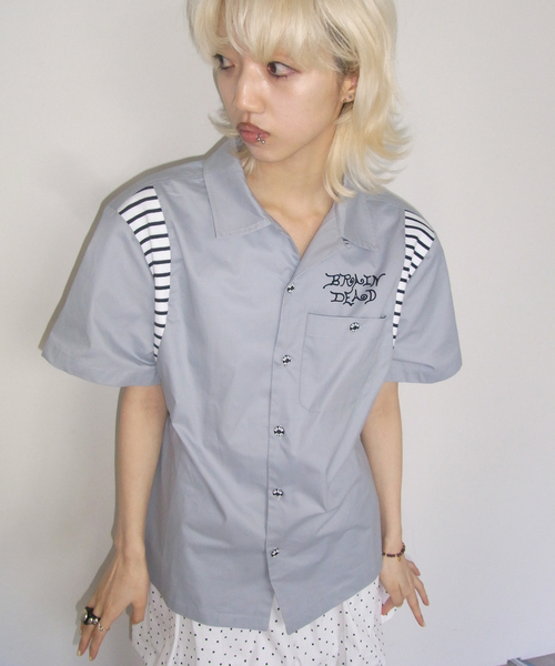 ブラウス シャツ 「BRAIN DEAD/ブレインデッド」 COBRA FLOCKED T04004261D225 レディース メンズ セール】【BRAIN DEAD/ブレインデッド】 COBRA FLOCKED