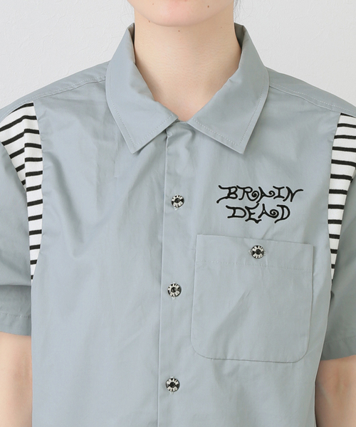 ブラウス シャツ 「BRAIN DEAD/ブレインデッド」 COBRA FLOCKED T04004261D225 レディース メンズ BRAIN DEAD/ブレインデッド】 COBRA FLOCKED T04004261D225