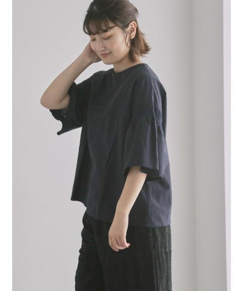 TSUHARU by Samansa Mos2(ツハルバイサマンサモスモス)の「綿麻モチーフ刺繍ブラウス(シャツ/ブラウス・レディース・ネイビー/サックスブルー・F)」の10枚目の写真