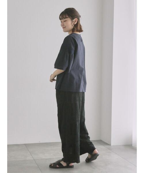 TSUHARU by Samansa Mos2(ツハルバイサマンサモスモス)の「綿麻モチーフ刺繍ブラウス(シャツ/ブラウス・レディース・ネイビー/サックスブルー・F)」の19枚目の写真