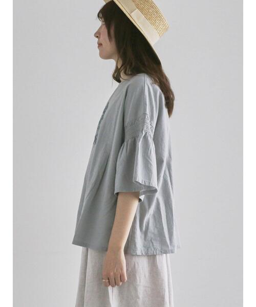 TSUHARU by Samansa Mos2(ツハルバイサマンサモスモス)の「綿麻モチーフ刺繍ブラウス(シャツ/ブラウス・レディース・ネイビー/サックスブルー・F)」の22枚目の写真